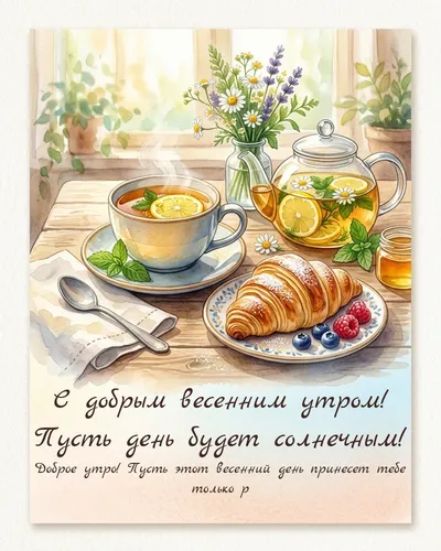 С добрым весенним утром! Пусть день будет солнечным! — morning tea 06